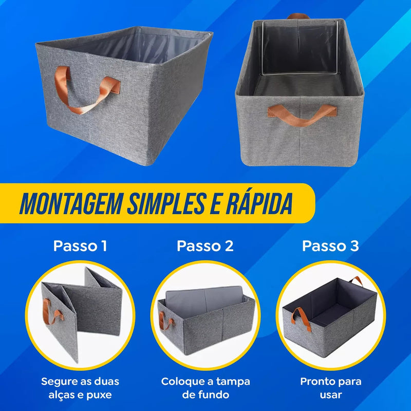 Organizador de Roupas Dobrável - Kit 4 Unidades