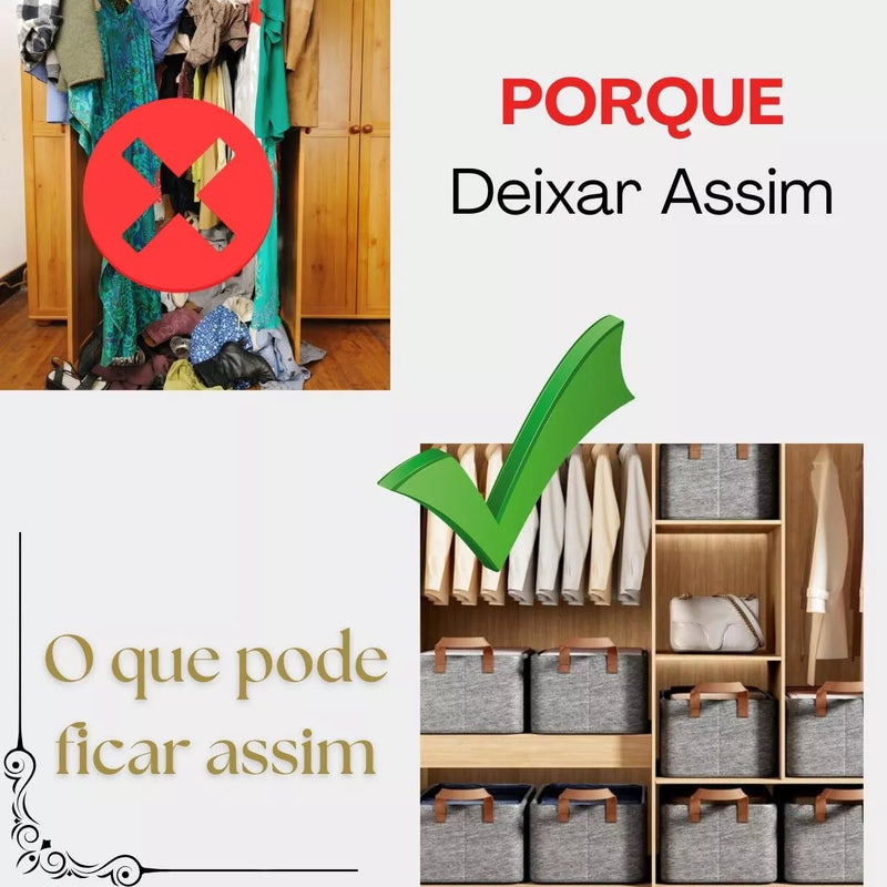 Organizador de Roupas Dobrável - Kit 4 Unidades