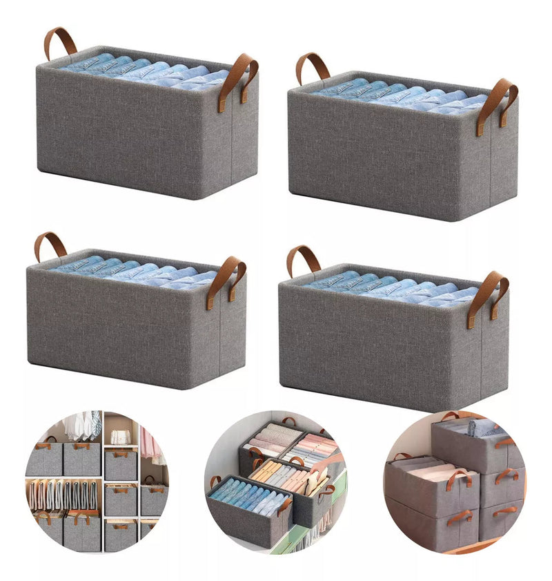 Organizador de Roupas Dobrável - Kit 4 Unidades