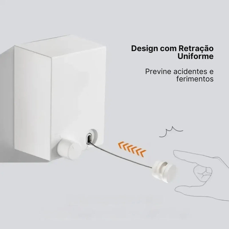 Varal Invisível Retrátil de Aço inox - Tazzi