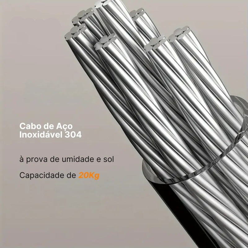 Varal Invisível Retrátil de Aço inox - Tazzi