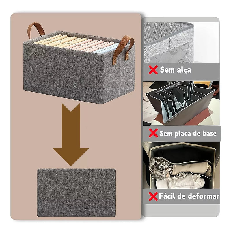 Organizador de Roupas Dobrável - Kit 4 Unidades