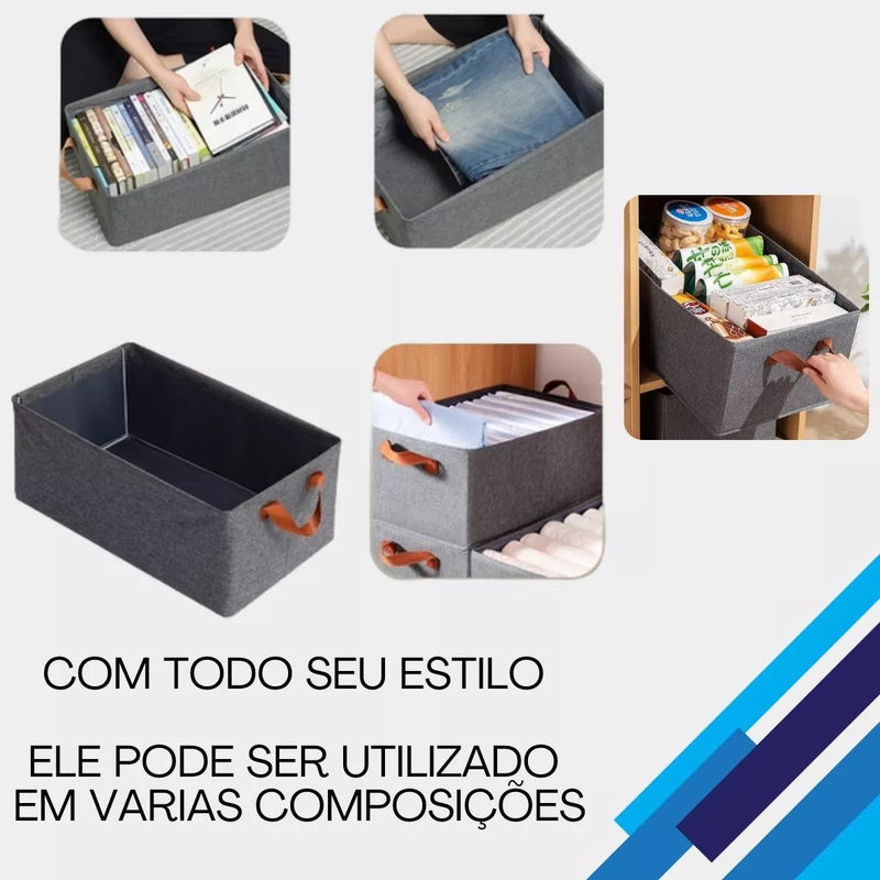 Organizador de Roupas Dobrável - Kit 4 Unidades